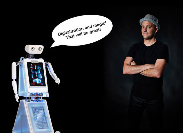 Unbenannt-3 Digitalisierung und Zauberei präsentiert von einem Roboter und einem Magier